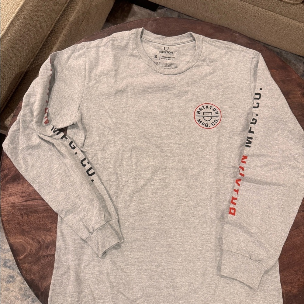 Men’s Brixton Gray Long Sleeve Tee Casual Comfort